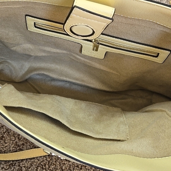 Inspired Beige Cream Yellow Signature G G Tote - Picture 4 of 7